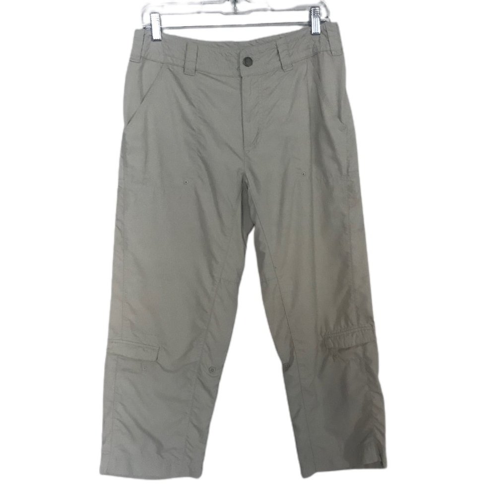 Columbia Titanium Women's Beige Tan Utility Hiking Lightweight Pants Size 8